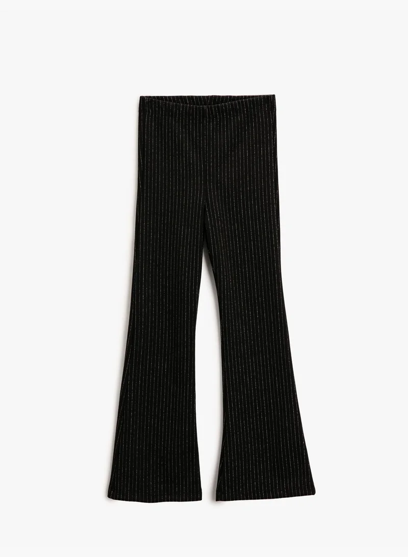 كوتون Flare Trousers Elastic Waistband