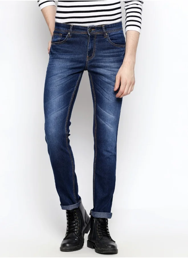 HIGH STAR Men Blue Slim Fit Mid-Rise Clean Look Stretchable Jeans