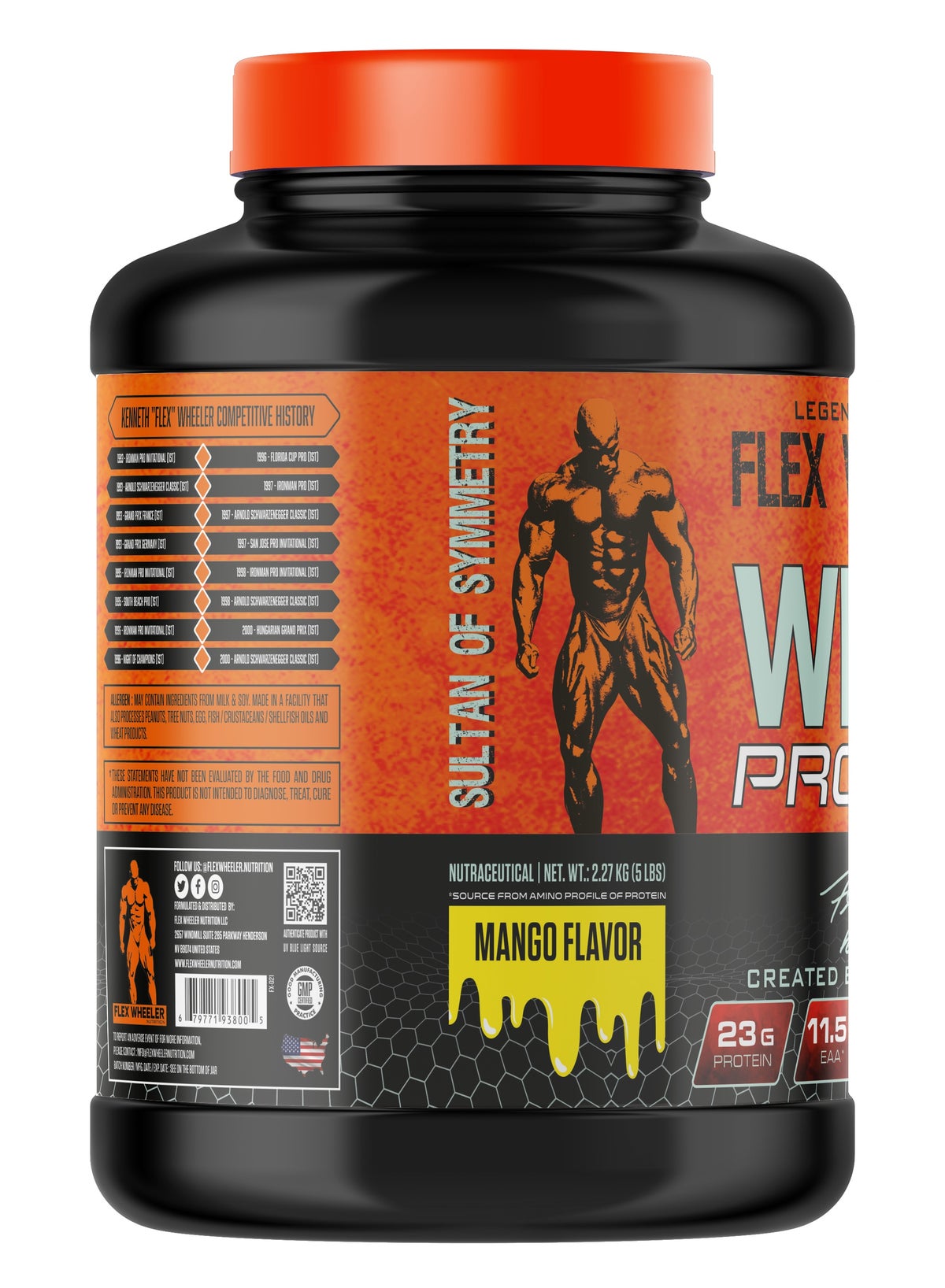 Flex Wheeler Mango 100% Premium Whey Protein Powder 2.27kg