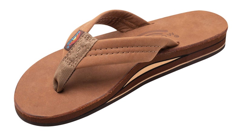 Rainbow Sandals Women's Double Layer Premier Leather Sandals w/Arch Support, Redwood, Ladies Large / 7.5-8.5 B(M) US - Image 1