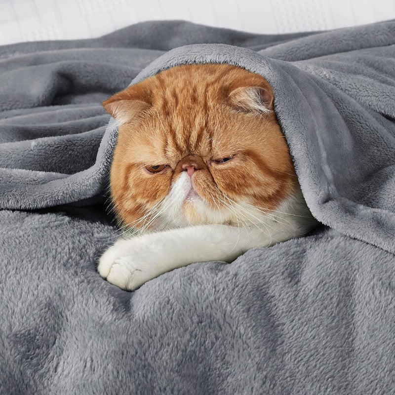 يوريفو بطانية مزدوجة من الفلانيل المصنوع من الصوف الدقيق - بطانية فائقة النعومة 260 جرام لكل متر مربع لتوفير أقصى درجات الدفء والراحة، مقاس: 200 × 230 سم، لون رمادي - Image 5