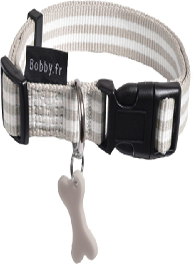 بوبي طوق مخطط بني رمادي صغير