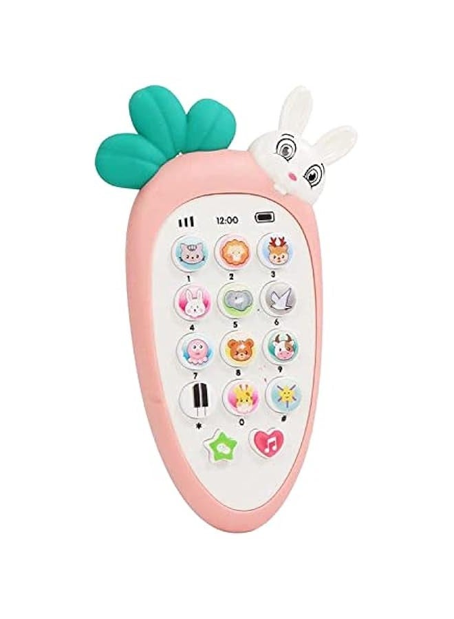 DURKU Adorable Rabbit Face Pretend Play Cell Phone Toy with Music, Lights - Perfect Birthday Gift for Girls - Multicolor - Image 1