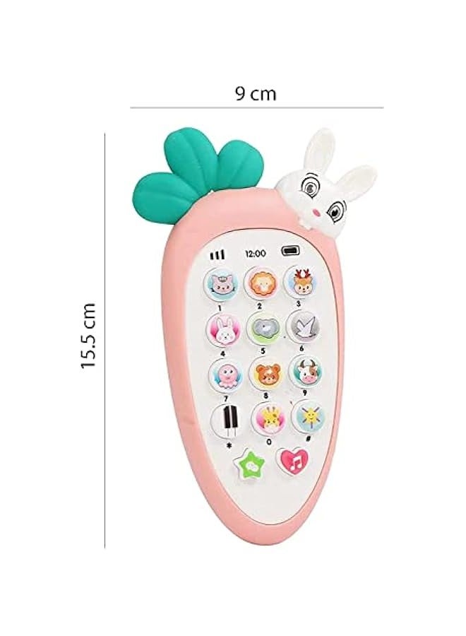 DURKU Adorable Rabbit Face Pretend Play Cell Phone Toy with Music, Lights - Perfect Birthday Gift for Girls - Multicolor - Image 3
