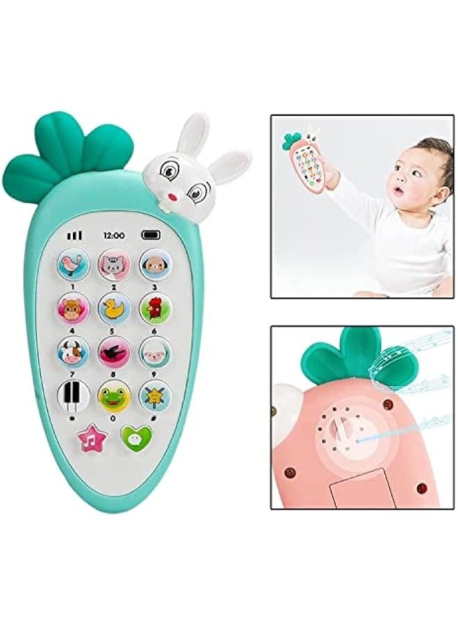 DURKU Adorable Rabbit Face Pretend Play Cell Phone Toy with Music, Lights - Perfect Birthday Gift for Girls - Multicolor - Image 4