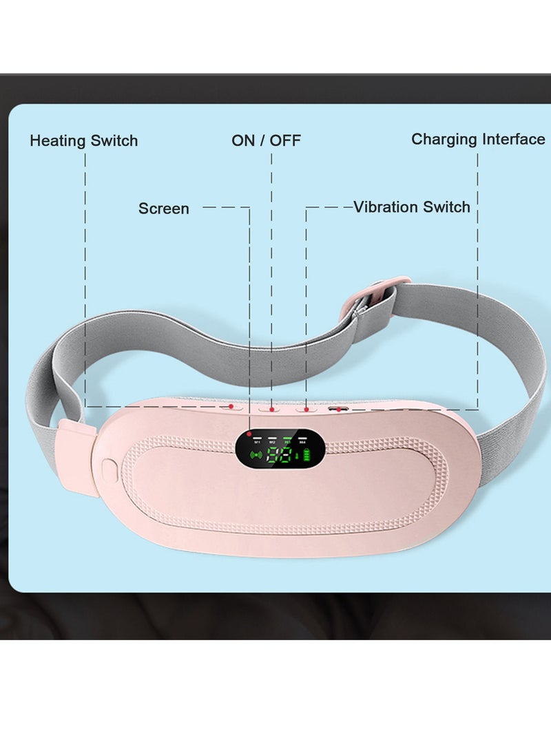 Generic Portable Cordless Heating Pad Electric Waist Belt Device Fast Heating 3 Temperature Modes 4 Vibration Massage Speeds for Back Pain Relief USB Charging Belly Heating Pad for Girls and Women  - Image 5