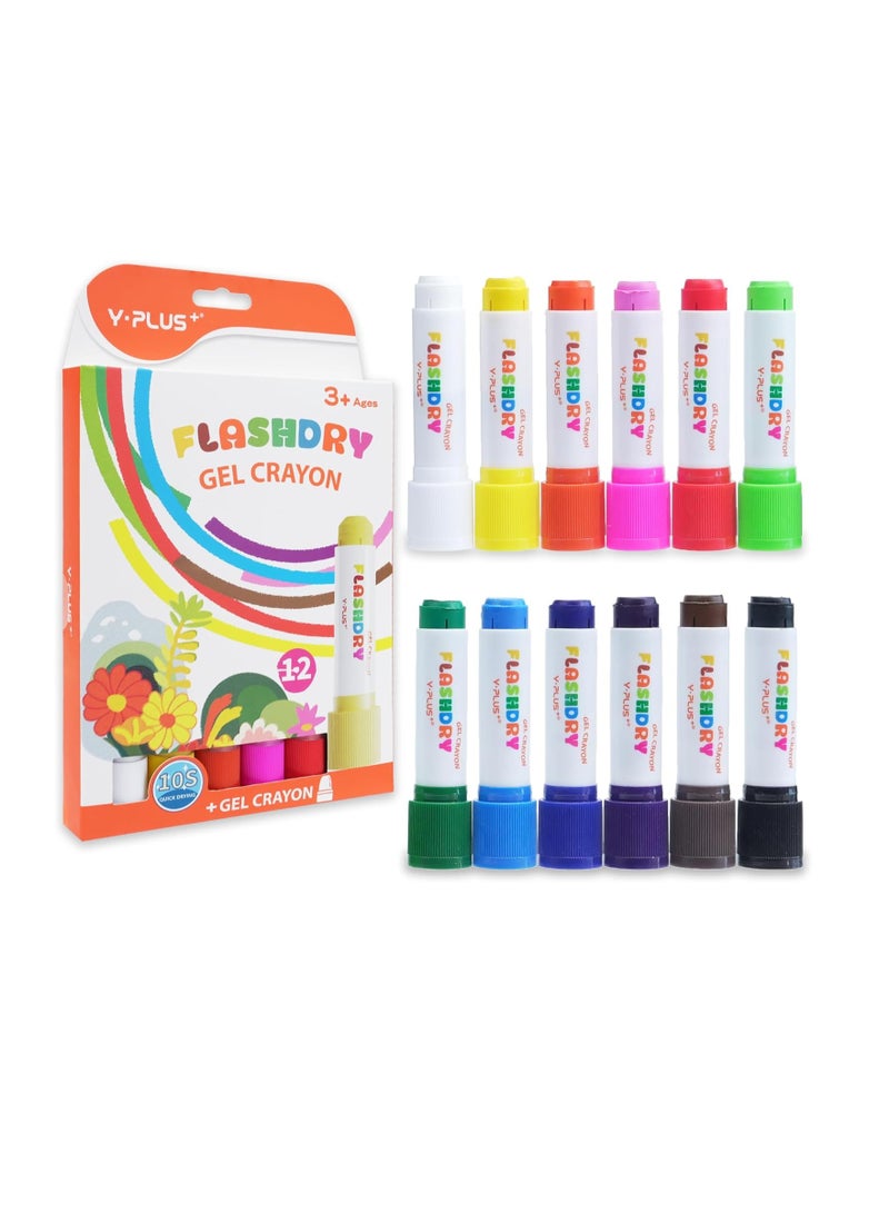YPLUS Paint Sticks for Kids, Flashdry Tempera Paint Stick for Toddler, 12 Colors Non-toxic Washable Coloring Art Supplies for Ages 2-4 3-5 - Image 1