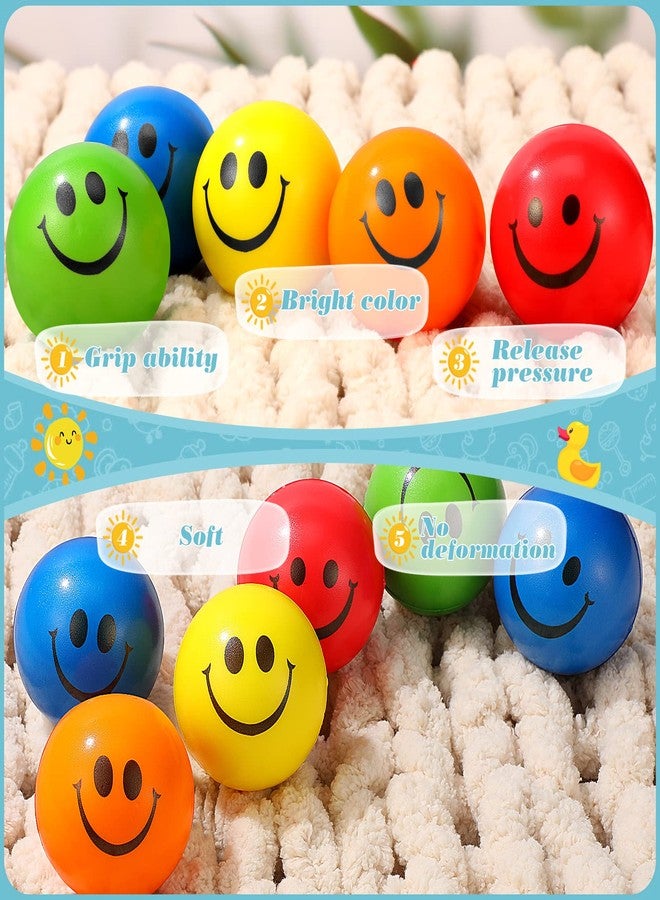 Vinsot 40 Pcs 2.5 Inch Assorted Color Smile Face Stress Balls Bulk Happy Smile Stress Relief Balls Mini Funny Foam Face Toys for Teens Adults Carnival Christmas Bag Fillers - Image 4
