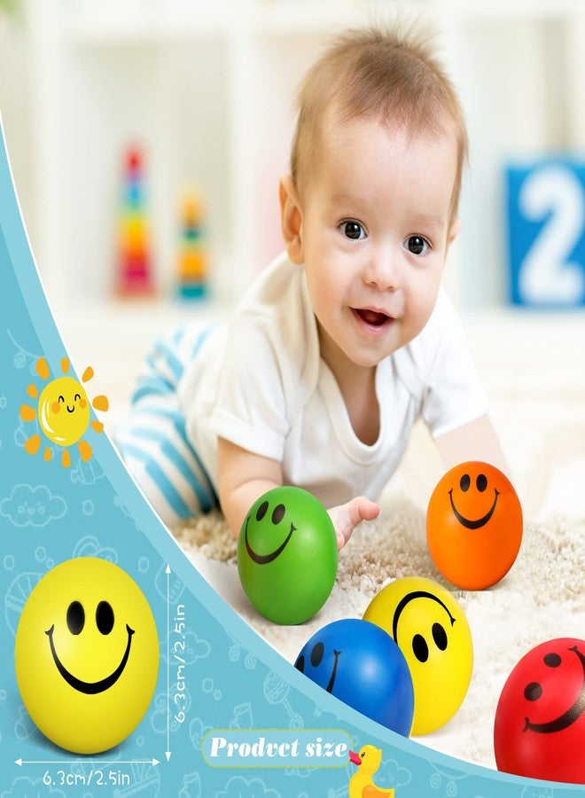 Vinsot 40 Pcs 2.5 Inch Assorted Color Smile Face Stress Balls Bulk Happy Smile Stress Relief Balls Mini Funny Foam Face Toys for Teens Adults Carnival Christmas Bag Fillers - Image 3