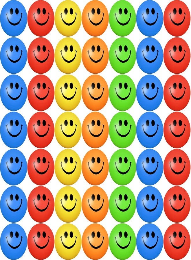 Vinsot 40 Pcs 2.5 Inch Assorted Color Smile Face Stress Balls Bulk Happy Smile Stress Relief Balls Mini Funny Foam Face Toys for Teens Adults Carnival Christmas Bag Fillers - Image 1