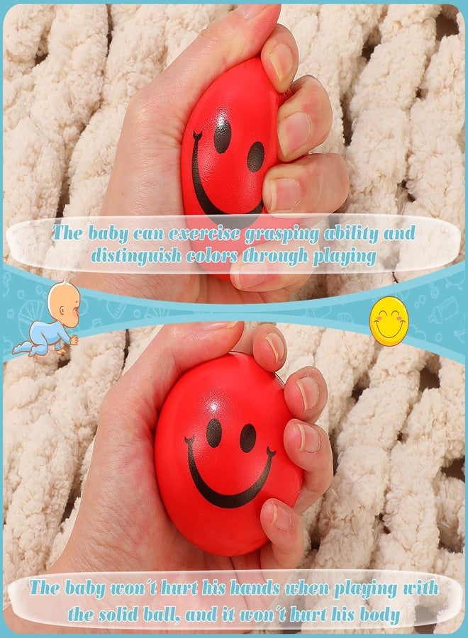 Vinsot 40 Pcs 2.5 Inch Assorted Color Smile Face Stress Balls Bulk Happy Smile Stress Relief Balls Mini Funny Foam Face Toys for Teens Adults Carnival Christmas Bag Fillers - Image 5