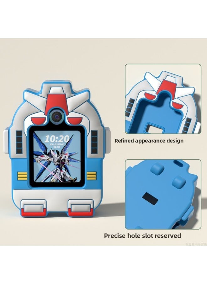 Generic - Suitable For HuaweiChildren's Phone Watch 3pro Strap Hanging Collar 5X Gundam 5XPro Silicone 4 Pendant 3 Protection-Color:Free Gundam Protective Cover +2 Tempered Film + Liquid Lanyard-Specifications:Applicable: For HuaweiChildren's Watch 4PRO - Image 1