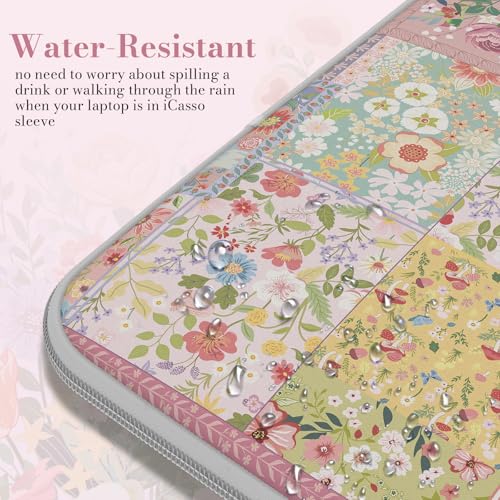 iCasso Laptop Sleeve 13 inch for MacBook Air 13-13.6 inch M3/M2/M1, Cute Laptop Sleeve for MacBook Pro 13 inch, Slim Protective Travel Carrying Case for MacBook Pro 14'', Chromebook, HP, Dell, Pink - Image 4