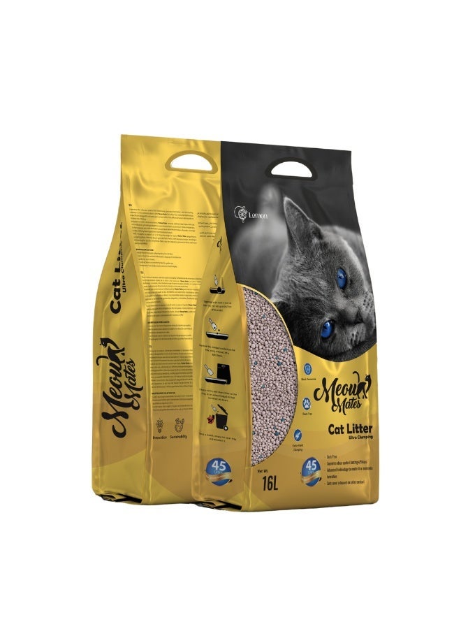 Meow Mates Bentonite Cat Litter 16L/10kg Lemon Scent