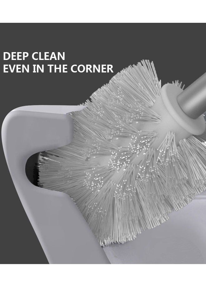 Aluminum Toilet Brush and Holder Set for Bathroom, Durable Bristles for Bathroom Cleaning, Compact Size for Storage and Organization, Wall Mounted Floor Standing Toilet Cleaner Brush - Image 3