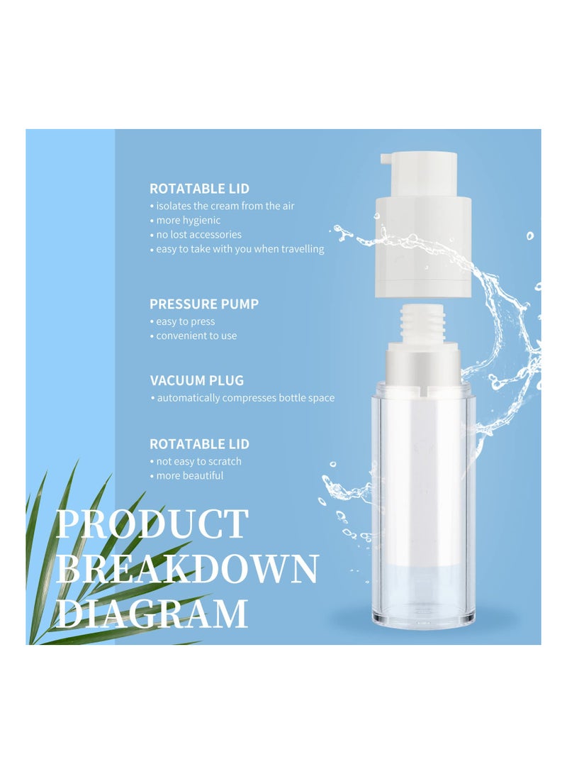 30ML Airless Pump Bottle Moisturizer Container - Refillable Cosmetic Dispenser for Face Cream, Hand Sanitizer, and Lotions - Leak-Proof Travel Vacuum Pump Jars for Men and Women (Set of 2) - Image 4
