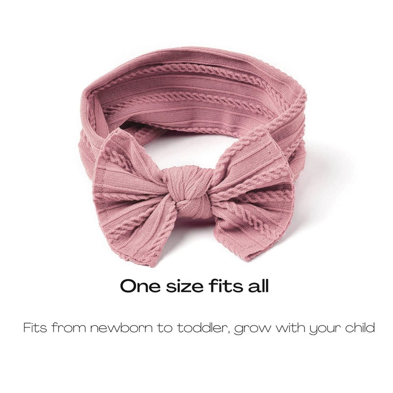 Prohouse 12 Pack Baby Nylon Headbands Hairbands Hair Bow Elastics Handmade Hair Accessories for Baby Girls Newborn Infant Toddlers Kids(Pink) - Image 2