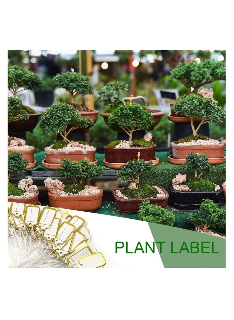 500 Pcs Jewelry Price Tags with Attached String, Writable Paper Labels for Displaying Prices, Marking Tags with Elastic String and Reinforced Eyelet, Gold Color.
