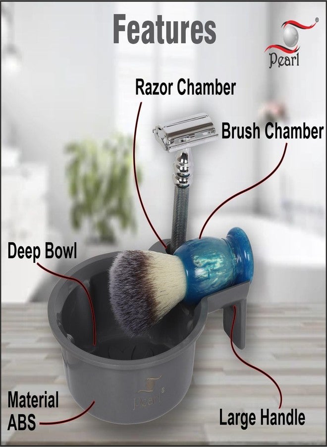Pearl traditional shaving lathering bowl (SSB-15 (Gray) - Image 2