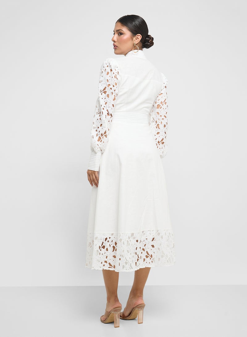 Khizana Lace Insert Midi Dress - Image 2