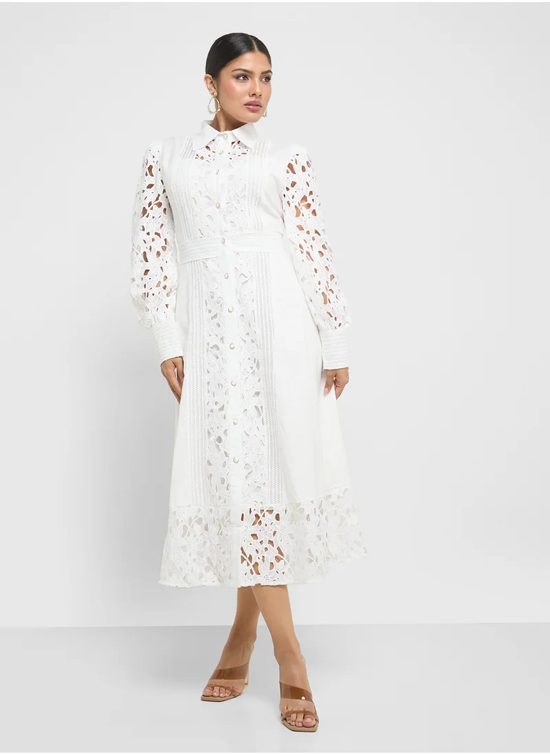 خزانة Lace Shirt Dress