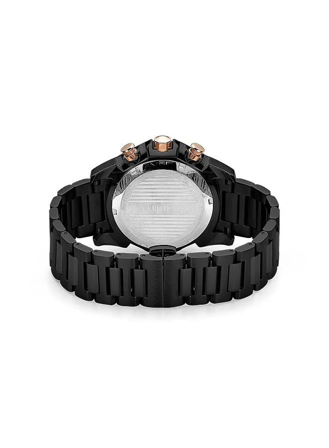 CERRUTI 1881 Men's Round Shape Stainless Steel Band Analog Wrist Watch 45.5 mm - Black Dial - CIWGI2207402