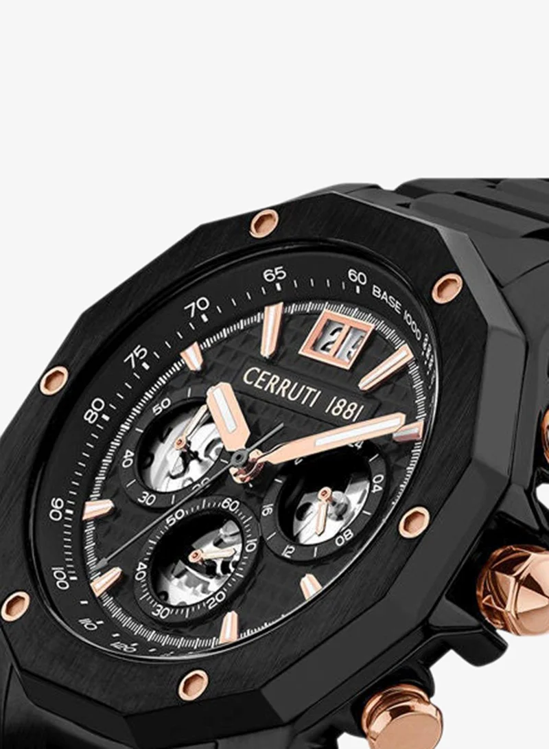 CERRUTI 1881  Men's Round Shape Stainless Steel Band Analog Wrist Watch 45.5 mm - Black Dial - CIWGI2207402 for Men | Best Price UAE