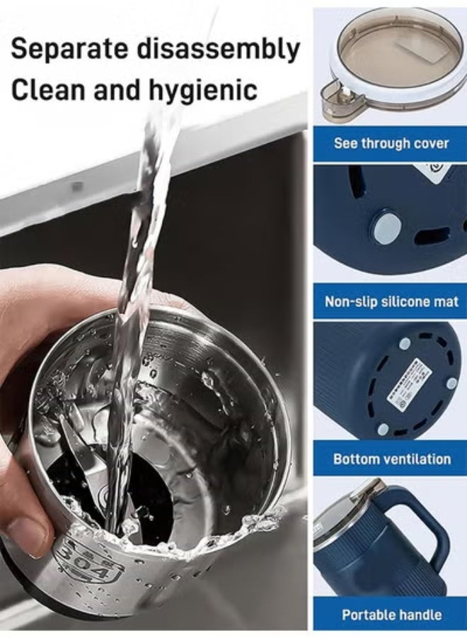 آلة طحن البودرة الصغيرة المنزلية، مطاحن الحبوب، مطحنة الأعشاب، مطحنة التوابل، مطحنة القهوة الكهربائية، آلة طحن متعددة الوظائف مع 304 شفرة من الفولاذ المقاوم للصدأ (أبيض) - Image 4