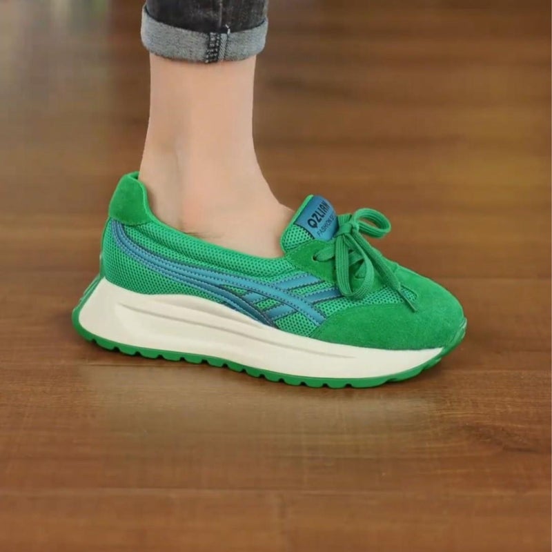 2024 Autumn Chunky Trendy Sneakers Women Casual Joggers green