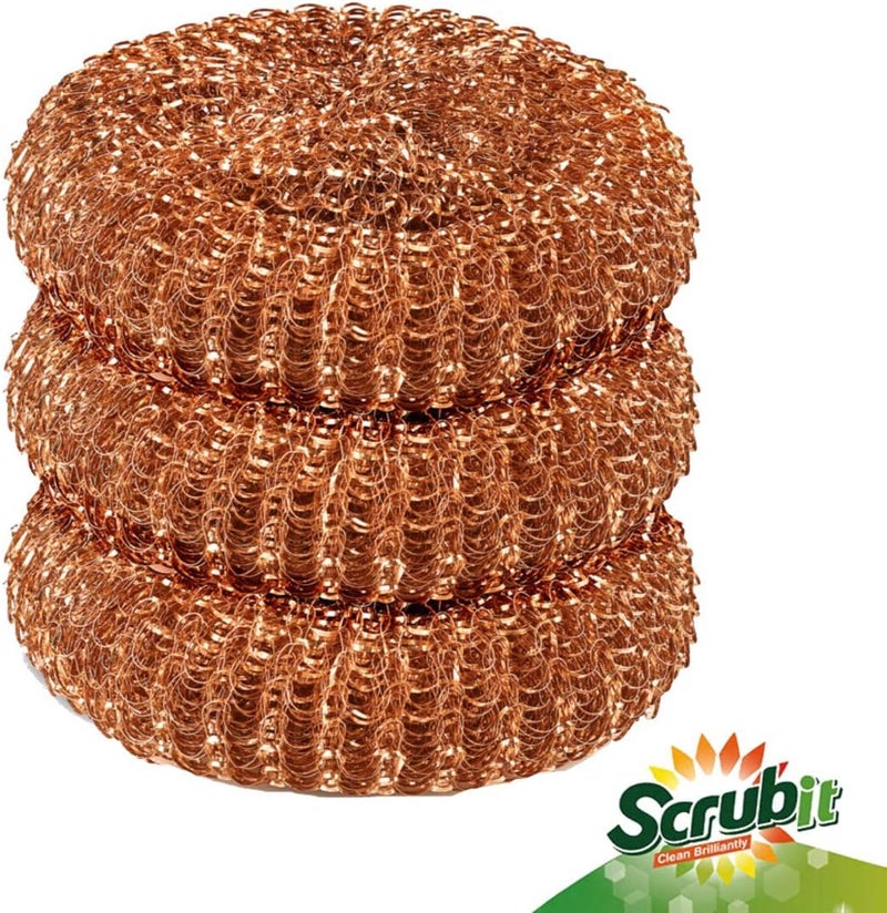 SCRUBIT 12 Pack Copper Coated Scourers by – Scrubber Pad Used for Dishes, Pots, Pans, and Ovens. Easy scouring for Tough Kitchen Cleaning. - Image 4