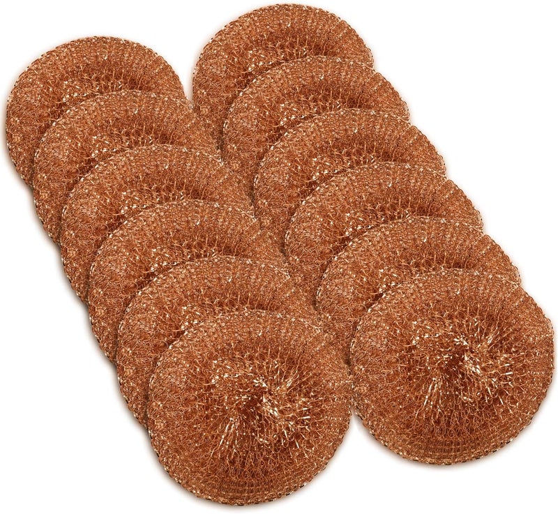 SCRUBIT 12 Pack Copper Coated Scourers by – Scrubber Pad Used for Dishes, Pots, Pans, and Ovens. Easy scouring for Tough Kitchen Cleaning. - Image 1
