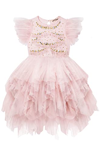 TUTULAND Tutu Dress for Girls - Glitter Sequin Tulle Dress Tiered Layered Flower Girl Dress for Wedding Birthday Photo Prop - Image 1