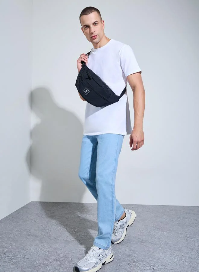 ستايلي Men White Crew Neck Regular Fit T-Shirt