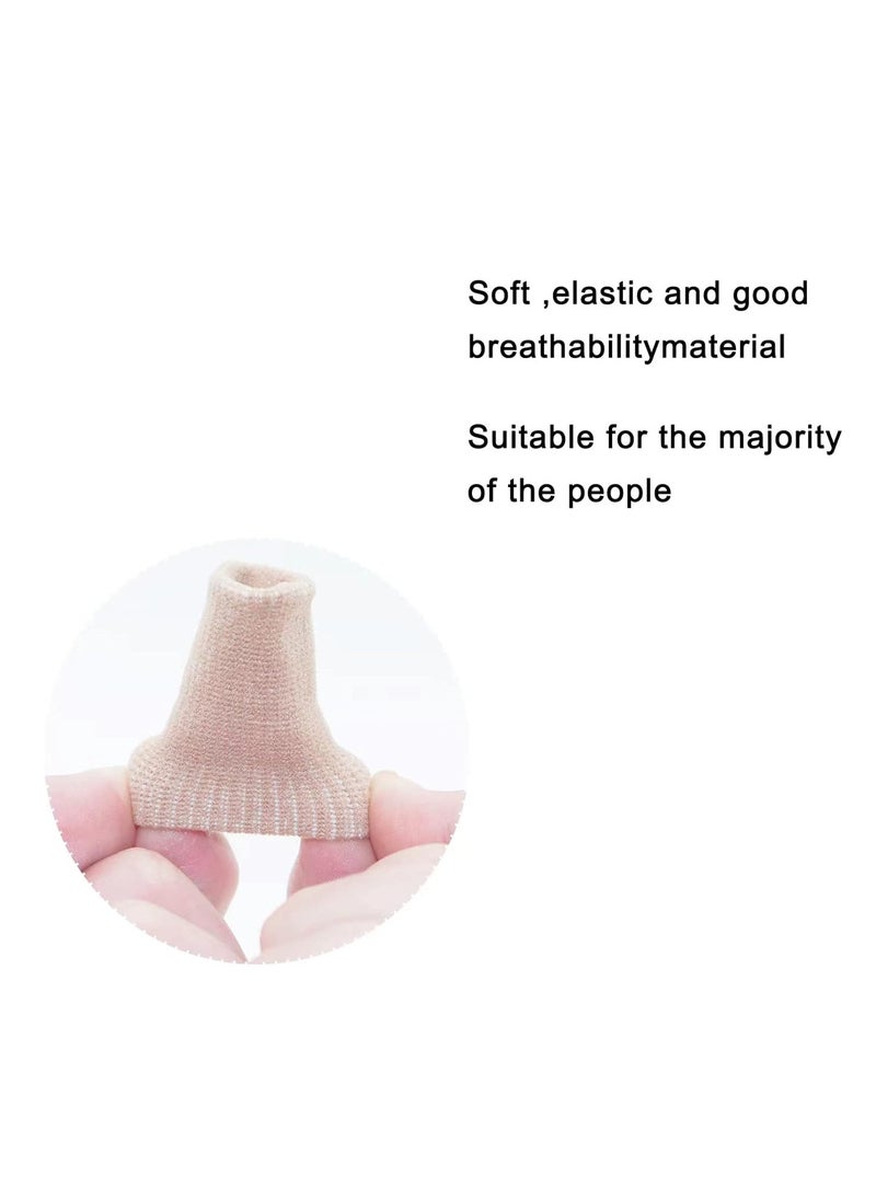 Folanry Sport Finger Sleeves,Thumb Splint Brace For Triggger Finger Support, Breathable Elastic Finger Tape Compression Pression Protector,Reusable and Breathable Finger Support Sleeves for Relieving Pain, Sports, Arthritis,Trigger Finger,10PCS (Beige)  - Image 3