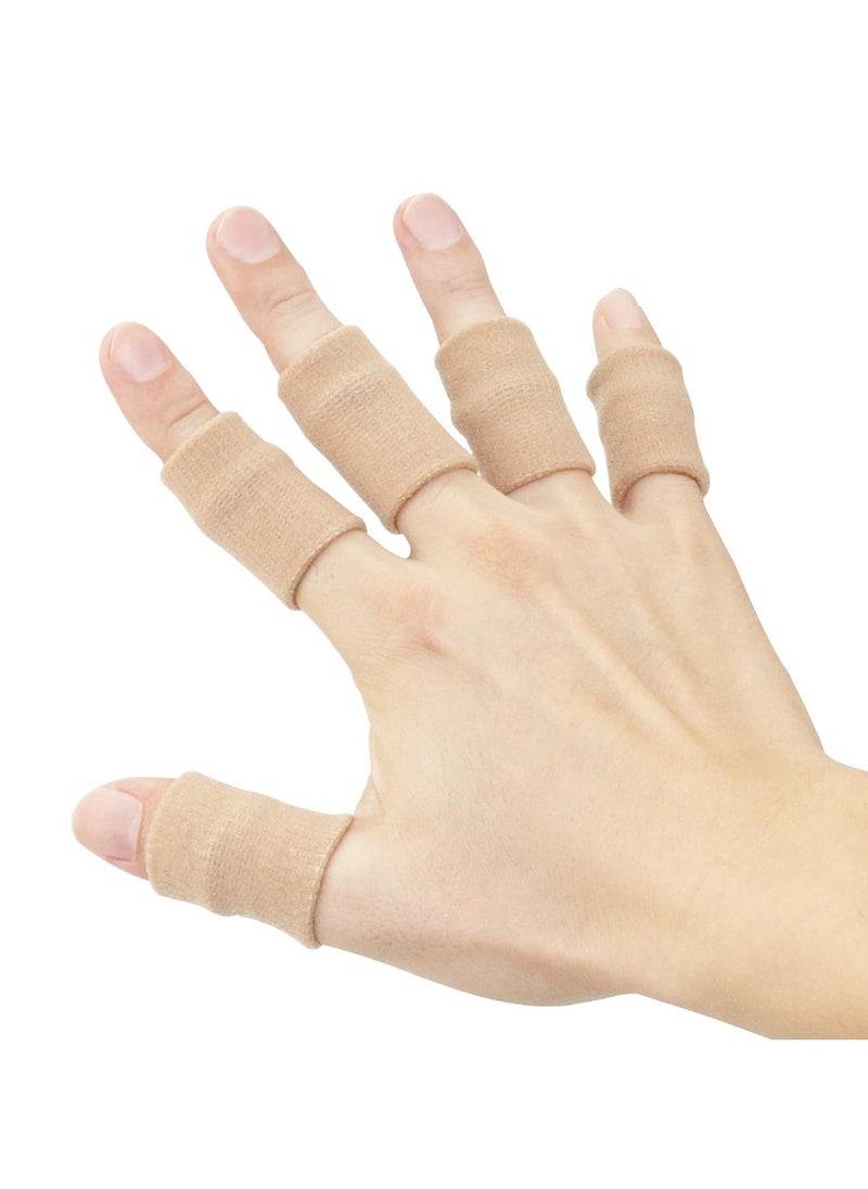 Folanry - Sport Finger Sleeves,Thumb Splint Brace For Triggger Finger Support, Breathable Elastic Finger Tape Compression Pression Protector,Reusable and Breathable Finger Support Sleeves for Relieving Pain, Sports, Arthritis,Trigger Finger,10PCS (Beige) - Image 1