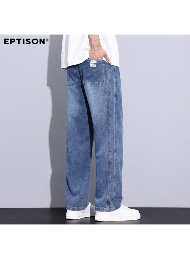 EPTISON Yipintiancheng Vintage Wide-leg Jeans Autumn New Men's Loose Straight-leg Washed Casual Comfortable Pants - Image 5