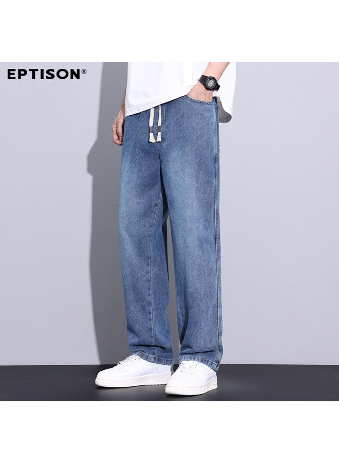 EPTISON Yipintiancheng Vintage Wide-leg Jeans Autumn New Men's Loose Straight-leg Washed Casual Comfortable Pants - Image 2