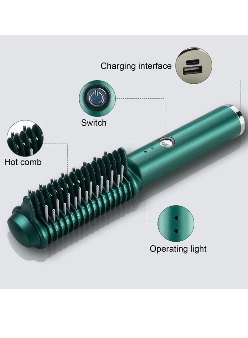 Excefore Cordless Straightener Brush, Portable Hair Straightener Cordless, USB Rechargeable Electric Hair Straightener Brush, Evenly Fast Heating,Anti-Scald, Mini and Lightweight for on-The-go - Image 4