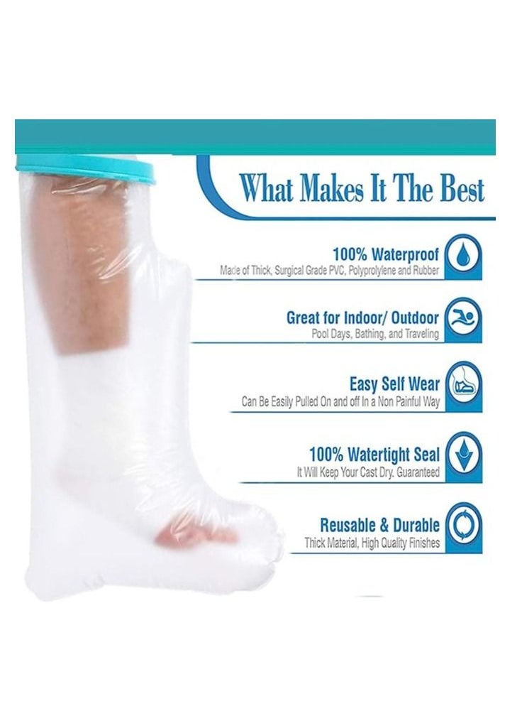 Arabest - Cast Cover For Shower Leg Adult Waterproof Cast Protector For Foot Reusable Shower Boot Cast Bag For Leg Cast Leg Cover For Showering After Surgery Watertight Seal To Keep Cast And Bandage Dry - Image 1