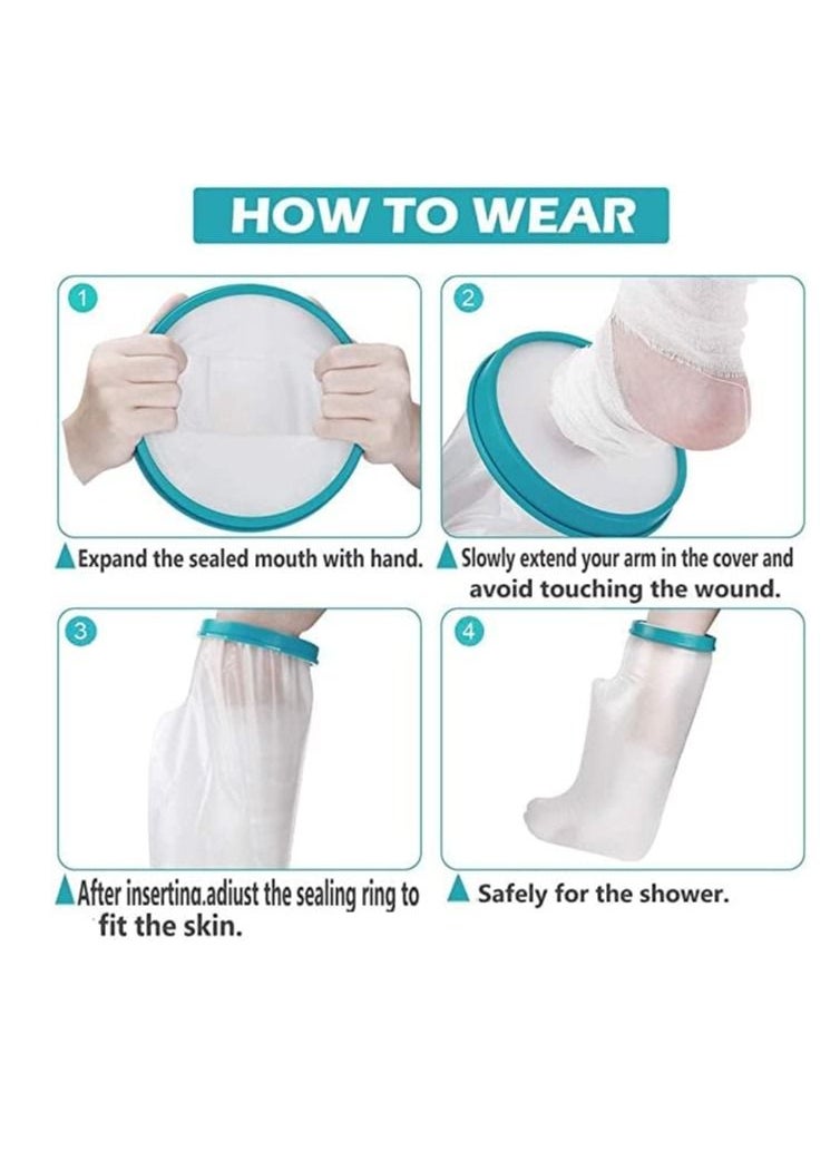 Arabest - Cast Cover For Shower Leg Adult Waterproof Cast Protector For Foot Reusable Shower Boot Cast Bag For Leg Cast Leg Cover For Showering After Surgery Watertight Seal To Keep Cast And Bandage Dry - Image 1