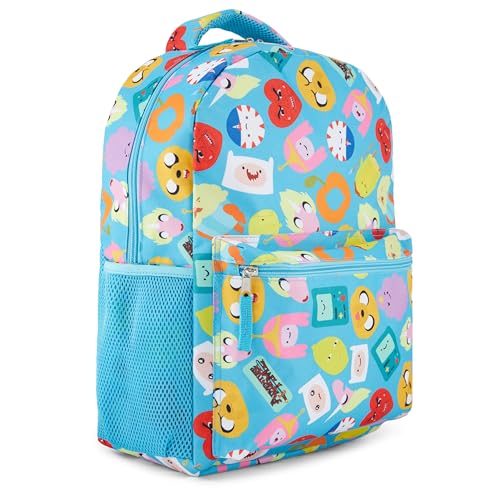 Adventure Time Classic Cartoon Backpack: Fin and Jake Allover Print Backpack by Cartoon Network - Light Blue - Image 1