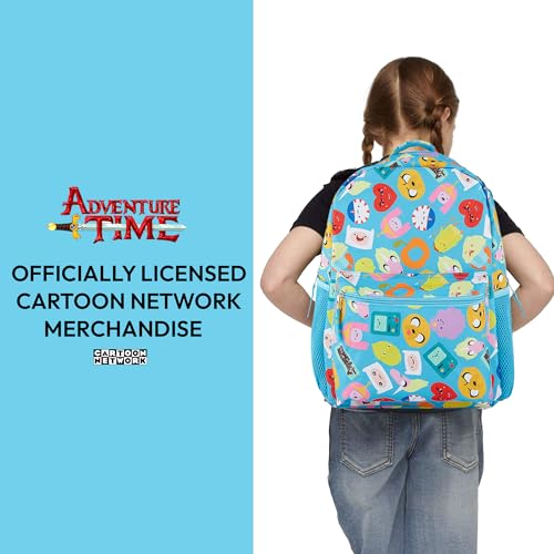 Adventure Time Classic Cartoon Backpack: Fin and Jake Allover Print Backpack by Cartoon Network - Light Blue - Image 2