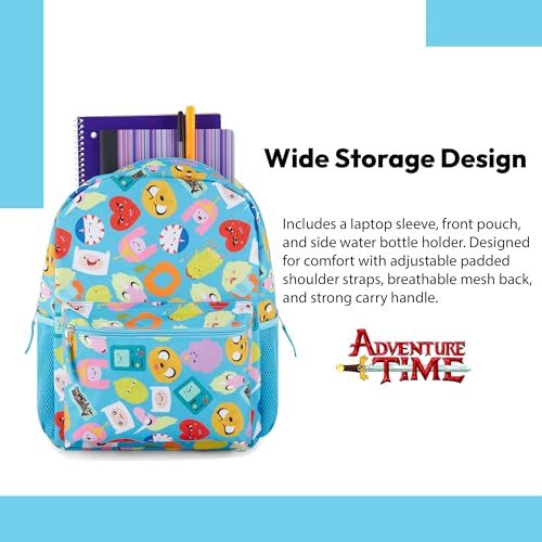 Adventure Time Classic Cartoon Backpack: Fin and Jake Allover Print Backpack by Cartoon Network - Light Blue - Image 4
