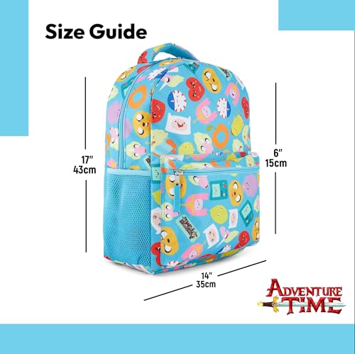 Adventure Time Classic Cartoon Backpack: Fin and Jake Allover Print Backpack by Cartoon Network - Light Blue - Image 5