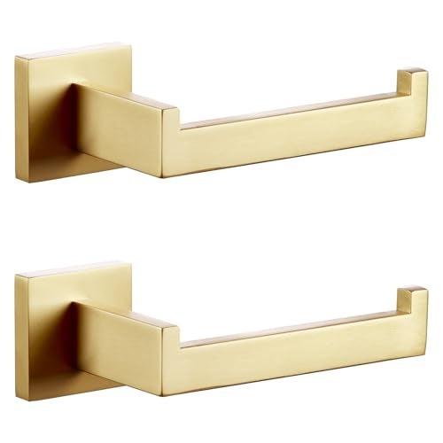 KOKOSIRI Gold Toilet Paper Holder Toilet Roll Holder for Bathroom Kitchen Washroom T304 Stainless Steel Wall Mounted 2 Pack B2003BGP2 - Image 1