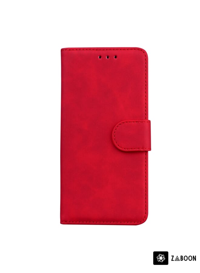 Zaboon Protective Case Cover For Xiaomi Redmi Note 12 Pro 5G Skin Feel Pure Color Flip Leather - Image 2
