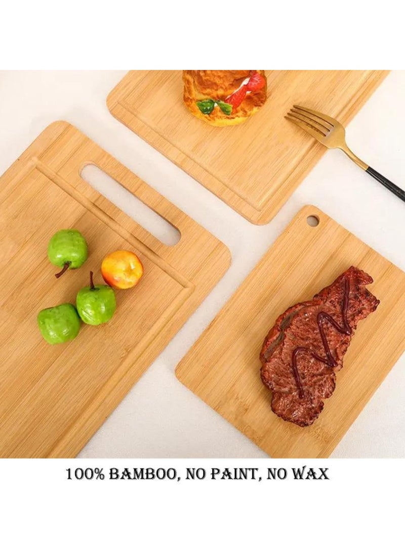 Zimtal - Large Bamboo Wooden Chopping Board with Handle Cutting Board with Juice Groove for Kitchen, Meat, Vegetables (Large) - Image 1