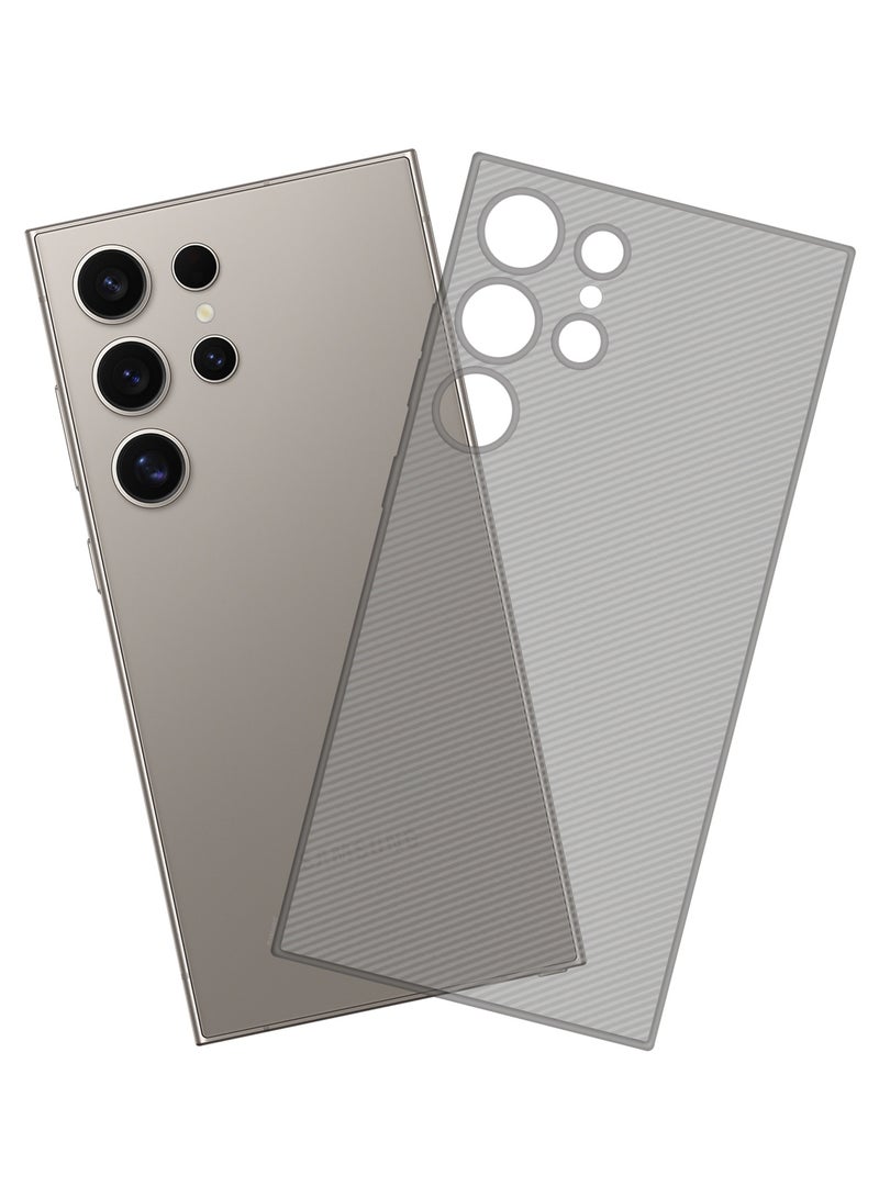 عبوة 2 من غلاف Air Skin لجهاز Galaxy S24 Ultra تصميم غلاف خلفي متين وقوي رقيق للغاية حماية من السقوط غلاف شفاف - أسود - Image 4
