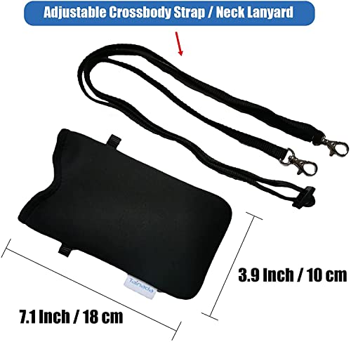 Tainada Men Women Neoprene Phone Sleeve Pouch Case Bag w/Crossbody Strap/Neck Lanyard for iPhone 17/16/15 Pro Max, Air, 16e, 16/15 Plus; Samsung S26, S25, A57, A56 (Doodle Cats Style 1) - Image 4