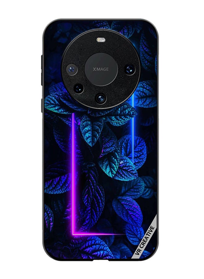 VR CREATIVE Protective Case Cover For Huawei Mate 60 Pro Plus Blue Foliage Plants Neon Design Multicolour - Image 1